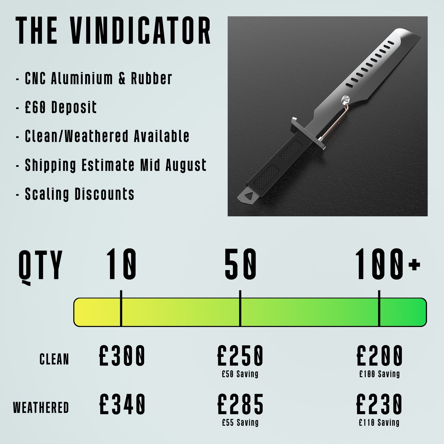 The Vindicator - Metal Replica (DEPOSIT ONLY)